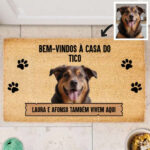 Miniatura de Capacho Bem-vindos a Casa com Nome de Animal de Estimação personalizado