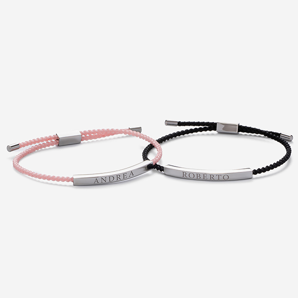 Pulseira de Mulher Entrançada com Texto personalizado