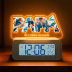 Miniatura de Relógio Despertador com Luz PAPÁ e Fotos personalizadas