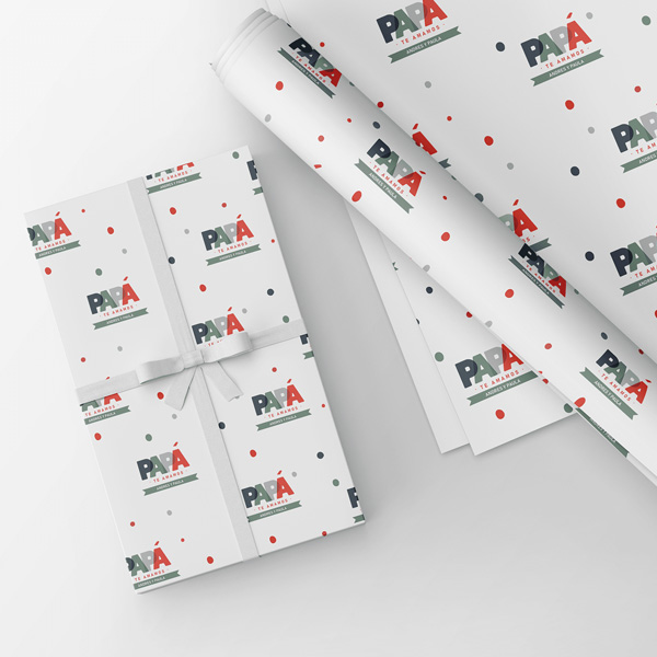 Papel de Embrulho Papá com Texto personalizado