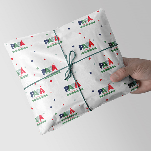 Papel de Embrulho Papá com Texto personalizado