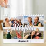 Puzzle de Blocos Papá com Colagem de 4 Fotos Personalizadas Miniatura de Puzzle de Blocos Papá com Colagem de 4 Fotos Personalizadas