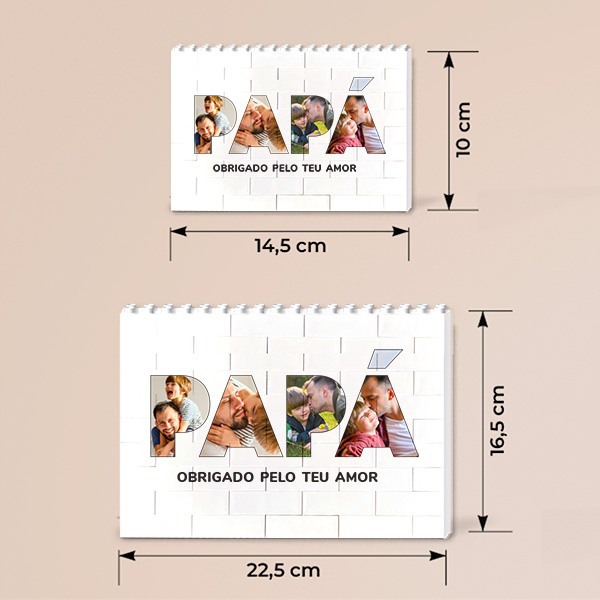 Puzzle de Blocos Papá com Fotos e Texto Personalizado