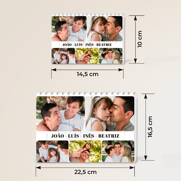 Puzzle de Blocos Retratos com Fotos e Texto Personalizado