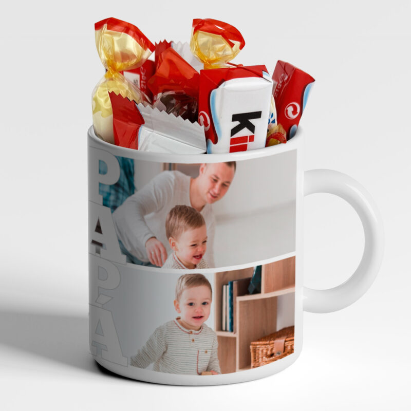 Caneca Papá com 4 Fotos personalizada