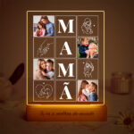 Candeeiro Mamã com Quatro Fotos e Silhuetas personalizado Miniatura de Candeeiro Mamã com Quatro Fotos e Silhuetas personalizado