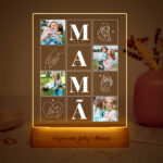 Miniatura de Candeeiro Mamã com Quatro Fotos e Silhuetas personalizado