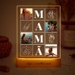 Miniatura de Candeeiro Mamã com Quatro Fotos e Silhuetas personalizado