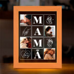 Miniatura de Candeeiro Mamã com Quatro Fotos e Silhuetas personalizado