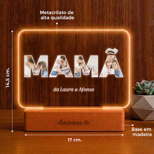 Candeeiro Mamã com fotos personalizado