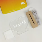 Miniatura de Candeeiro Mamã em forma de coração personalizado