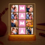 Miniatura de Candeeiro Cubos Rosas Mamã com Oito Fotos personalizado