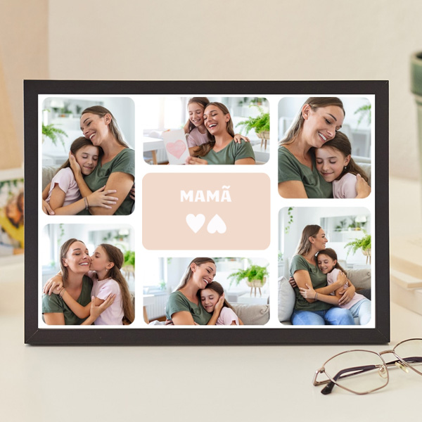 Placa Mamã com Seis Fotos personalizada