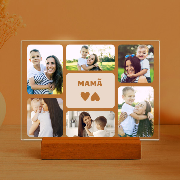 Placa Mamã com Seis Fotos personalizada