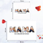 Miniatura de Caixa de Doces Mamã com Fotos nas Letras personalizada