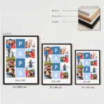 Miniatura de Póster Papá em Quadrados Azuis com Texto e Fotos Personalizadas