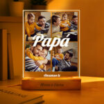 Candeeiro Papá com Colagem 4 Fotos personalizada Miniatura de Candeeiro Papá com Colagem 4 Fotos personalizada
