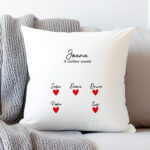 Almofada para a Mãe com Corações, Nomes e Texto personalizados Miniatura de Almofada para a Mãe com Corações, Nomes e Texto personalizados