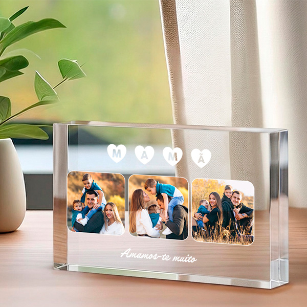 Placa em Bloco para a Mãe com Fotografias Personalizadas