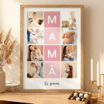 Miniatura de Póster para a Mãe com Quadros Cor-de-Rosa e Fotografias personalizadas