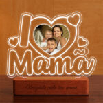 Lâmpada I Love Mãe com Fotografia personalizada Miniatura de Lâmpada I Love Mãe com Fotografia personalizada