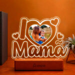 Miniatura de Lâmpada I Love Mãe com Fotografia personalizada