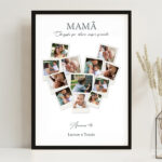 Miniatura de Póster para a Mãe em Forma de Coração com Fotografias Polaroid personalizadas
