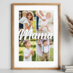 Póster para a Mãe com 4 Fotografias personalizadas Miniatura de Póster para a Mãe com 4 Fotografias personalizadas