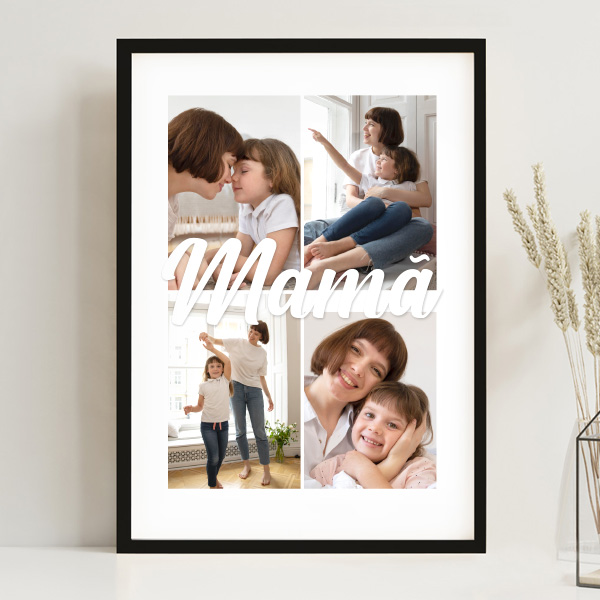Póster para a Mãe com 4 Fotografias personalizadas