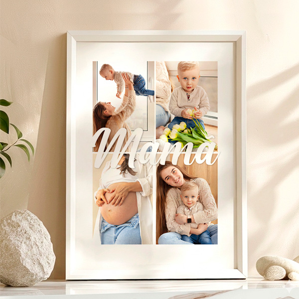 Póster para a Mãe com 4 Fotografias personalizadas