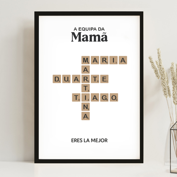 Póster Scrabble com Nomes personalizados