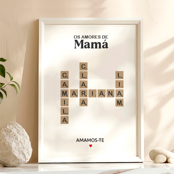 Póster Scrabble com Nomes personalizados