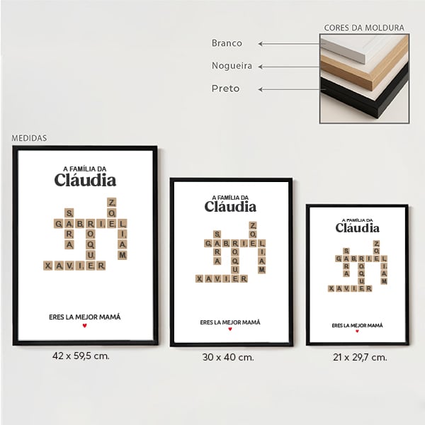 Póster Scrabble com Nomes personalizados