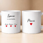Miniatura de Caneca com texto, corações e nomes personalizados