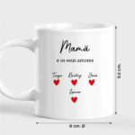 Miniatura de Caneca com texto, corações e nomes personalizados