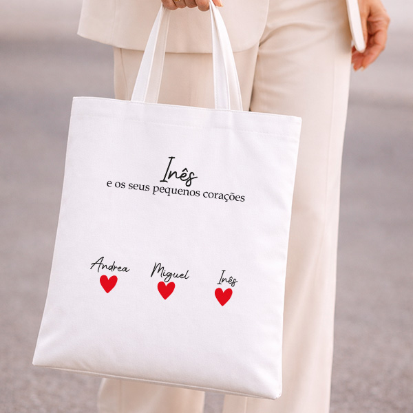 Sacola com Corações e Nomes personalizados