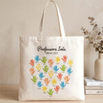 Tote Bag para Professores com Mãos e Nomes personalizados Miniatura de Tote Bag para Professores com Mãos e Nomes personalizados