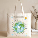 Tote Bag Planeta para Professores com Nomes personalizados Miniatura de Tote Bag Planeta para Professores com Nomes personalizados