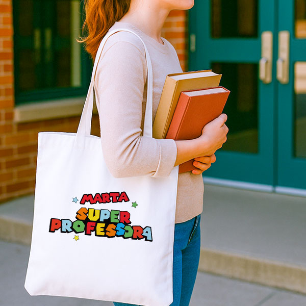 Tote Bag Super Profe com Nomes personalizados