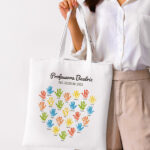 Miniatura de Tote Bag para Professores com Mãos e Nomes personalizados