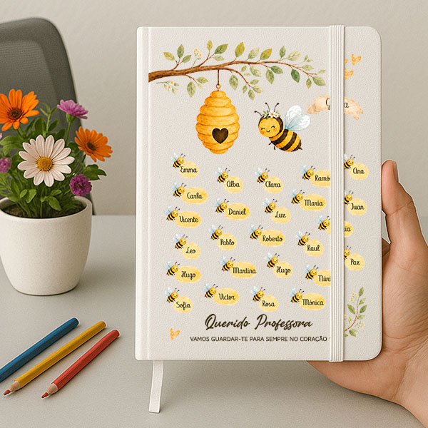 Caderno com Abelhinhas e Nomes personalizados