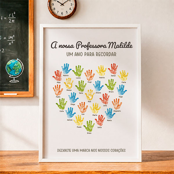 Póster para Professores com Mãos e Nomes personalizados
