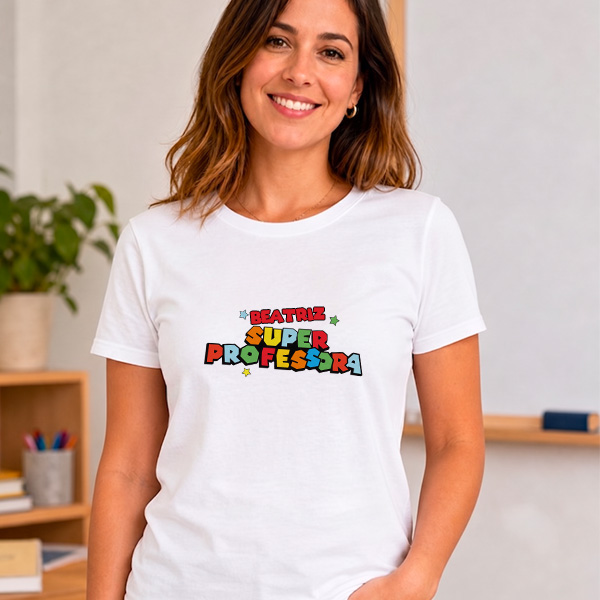 T-shirt Super Profe com Nomes personalizados