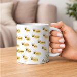 Miniatura de Caneca para Professores com Abelhinhas e Nomes personalizados