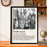 Miniatura de Póster Definição de Professora em Preto e Branco com Fotos personalizadas