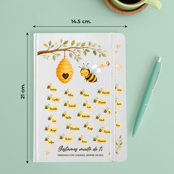 Caderno com Abelhinhas e Nomes personalizados