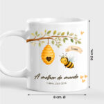 Miniatura de Caneca para Professores com Abelhinhas e Nomes personalizados