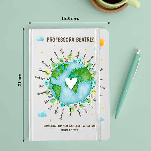 Caderno Planeta com Nomes personalizados
