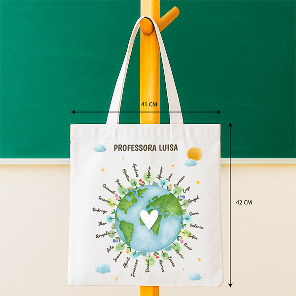 Tote Bag Planeta para Professores com Nomes personalizados