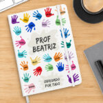 Caderno Mãos Coloridas com Nomes e Texto personalizado Miniatura de Caderno Mãos Coloridas com Nomes e Texto personalizado